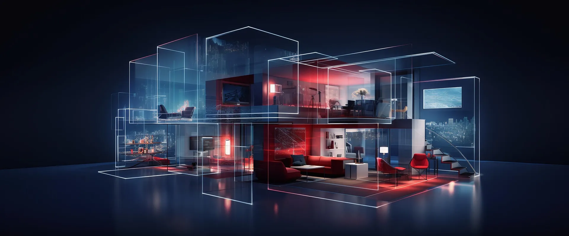Moderne digitale woning, passend bij internetgebruik en zakelijke kosten bij thuiswerken.